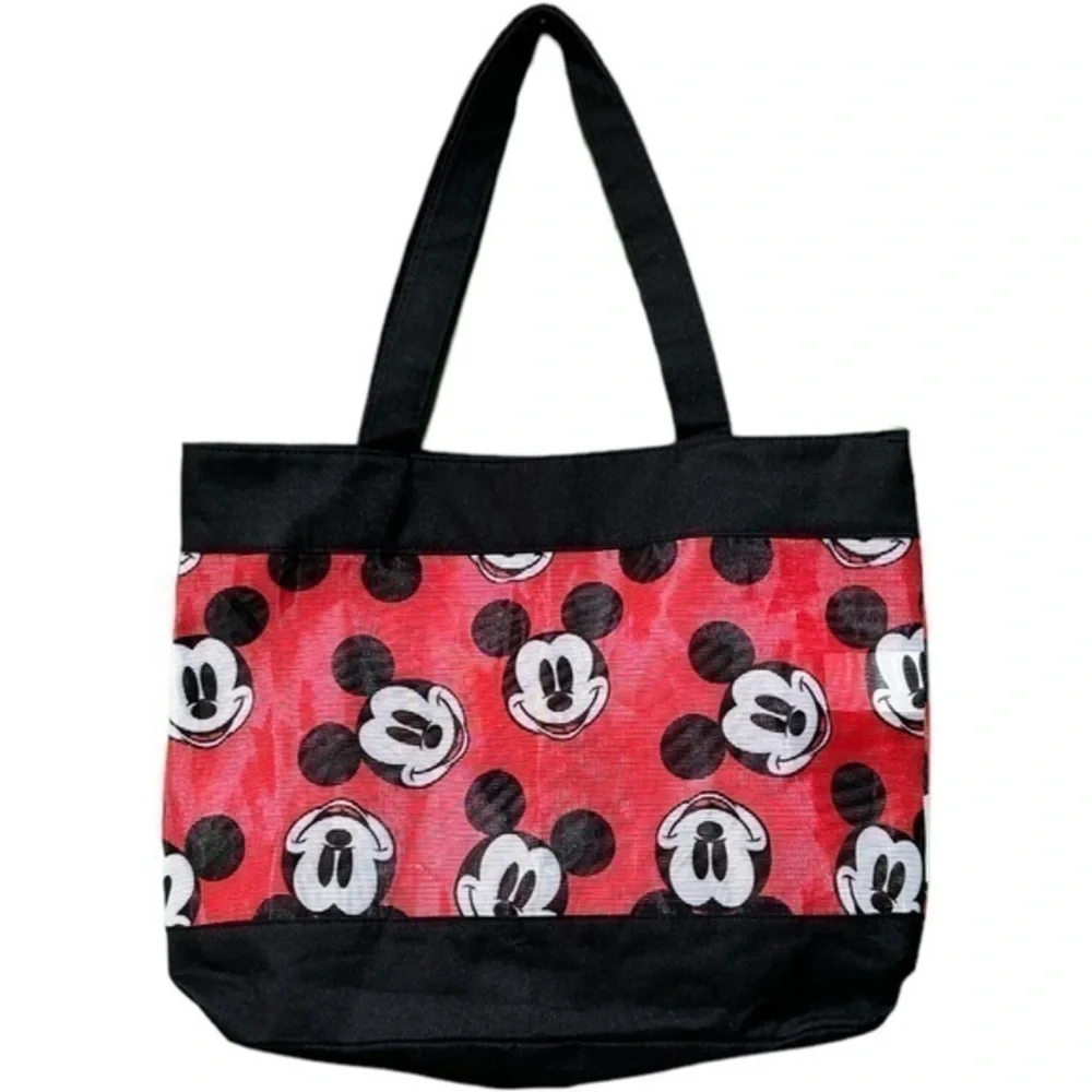 Disney Mickey Mouse Women's‎ Mesh Shoulder Tote Bag Black/Red One Size